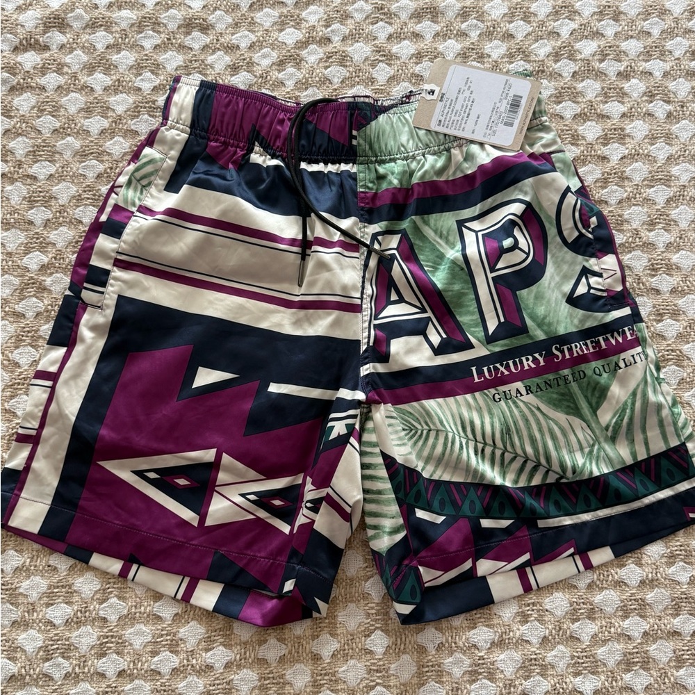 AlphaStyle Resort Shorts Small Graphic Streetwear Luxury Print Swim Lounge NWT